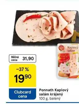 Tesco Ponnath Kapiový salám krájený, 100 g nabídka