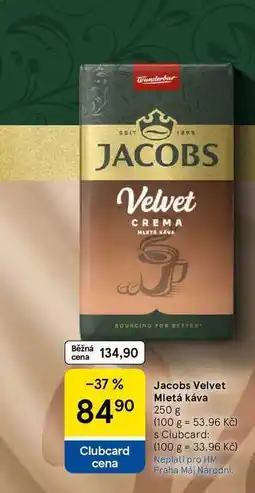 Tesco Jacobs Velvet Mletá káva, 250g nabídka
