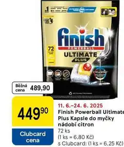 Tesco Finish Powerball Ultimate Plus Kapsle do myčky nádobí citron, 72 ks nabídka