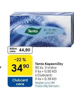 Tesco Tento Kapesníčky, 90 ks, 3 vrstvy nabídka