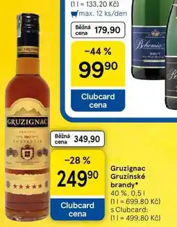 Tesco Gruzignac Gruzínské brandy 40%, 0,5 l nabídka