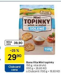 Tesco Bona Vita Mini topinky, 150 g, více druhů nabídka