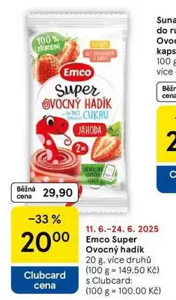 Tesco Emco Super Ovocný hadík, 20 g nabídka