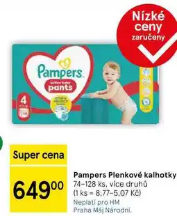 Tesco Pampers Plenkové kalhotky, 74-128 ks nabídka
