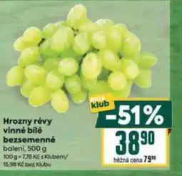 Billa Hrozny révy vinné bílé bezsemenné nabídka