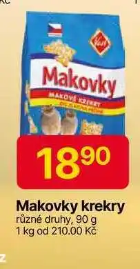 Hruška Makovky krekry různé druhy, 90 g nabídka