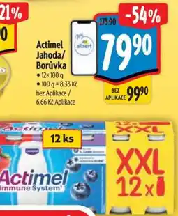 Albert Actimel jahoda/borůvka nabídka
