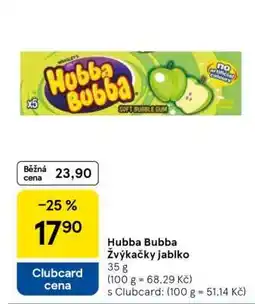 Tesco Hubba Bubba Žvýkačky jablko nabídka
