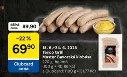 Tesco Tesco Grill Master Bavorská klobása nabídka