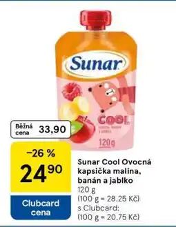 Tesco Sunar Cool Ovocná kapsička malina, banán a jablko nabídka
