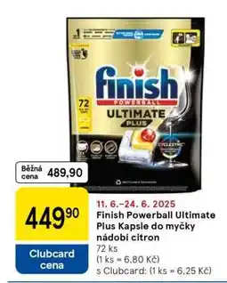 Tesco Finish Powerball Ultimate Plus Kapsle do myčky nádobí citron nabídka