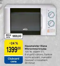 Tesco Hausmeister Diana Mikrovlnná trouba nabídka