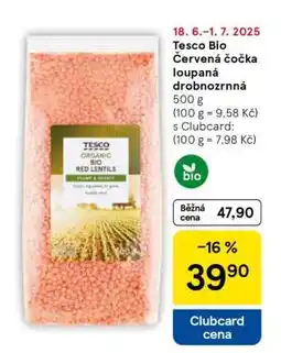 Tesco Tesco Bio Červená čočka loupaná drobnozrnná nabídka