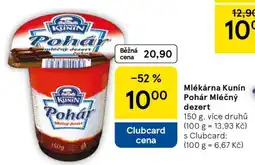 Tesco Mlékárna Kunín Pohár Mléčný dezert nabídka