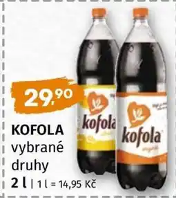 Terno Kofola, vybrané druhy nabídka