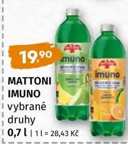 Terno MATTONI IMUNO vybrané druhy nabídka