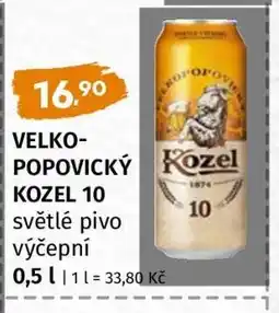 Terno VELKOPOPOVICKÝ KOZEL 10 světlé pivo výčepní nabídka