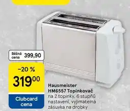 Tesco Hausmeister HM6557 Topinkovač na 2 topinky, 6 stupňů nastavení, vyjímatelná zásuvka na drobky nabídka