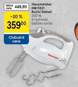 Tesco Hausmeister HM 5521 Ruční šlehač 200 W. 5 rychlostí. tlačítko turbo nabídka