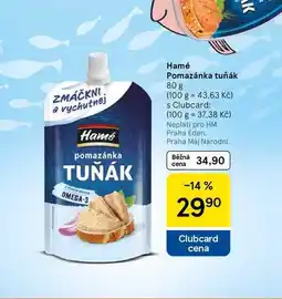 Tesco Hamé Pomazánka tuňák, 80 g nabídka