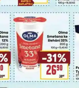 Billa Olma smetana ked šlehání 33% nabídka