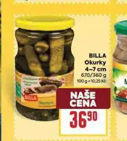 Billa Billa okurky 4-7 cm nabídka