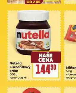 Billa Nutella lískooříškový krém nabídka