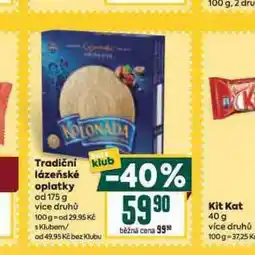 Billa Tradiční lázeňské oplatky nabídka