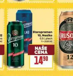 Billa Pivo staropramen nealko nabídka