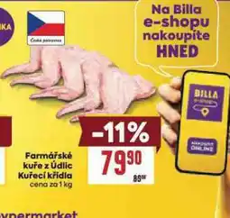 Billa Farmářské kuře kuřecí křídla nabídka