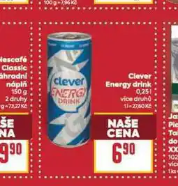 Billa Clever energy drink nabídka