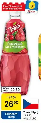 Tesco Toma Nápoj, 1 l, PET. více druhů nabídka