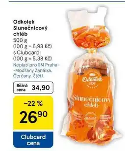 Tesco Odkolek Slunečnicový chléb, 500 g nabídka