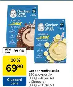 Tesco Gerber Mléčná kaše, 230 g, dva druhy nabídka