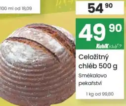 Kubík potraviny Celožitný chléb nabídka