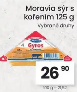 Kubík potraviny Moravia sýr s kořením nabídka