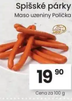 Kubík potraviny Spišské párky nabídka