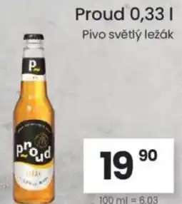 Kubík potraviny Proud Pivo světlý ležák nabídka