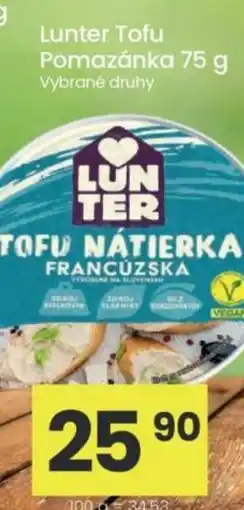 Kubík potraviny Lunter Tofu Pomazánka nabídka
