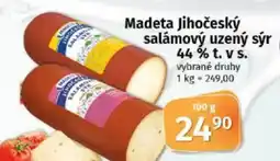 COOP TIP Madeta Jihočeský salámový uzený sýr 44 % t. V S. nabídka