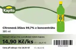 COOP TIP Kapito Citronová šťáva 99,7% z koncentrátu nabídka