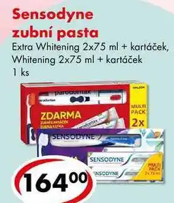 CBA Sensodyne zubní pasta, 2x 75 ml + kartáček nabídka