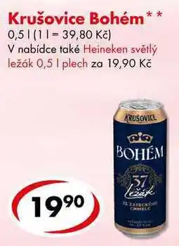 CBA Krušovice Bohém, 0,5 l nabídka