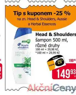 Teta Head & Shoulders Šampon 500ml, vybrané druhy nabídka