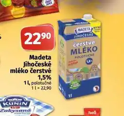 Coop Madeta jihočeské mléko čerstvé 1,5= nabídka