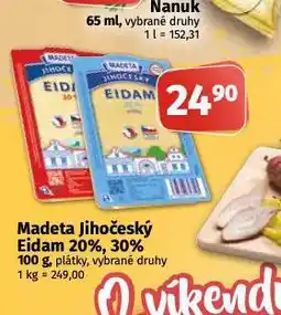 Coop Madeta jihočeský eidam 20%, 30% nabídka