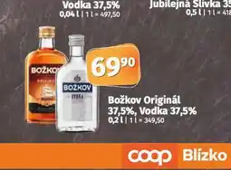 Coop Božkov originál, vodka nabídka
