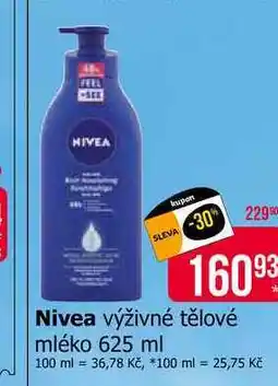 Teta Nivea výživné tělové mléko 625 ml nabídka