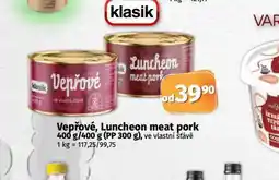 Coop Vepřové, luncheon meat pork nabídka