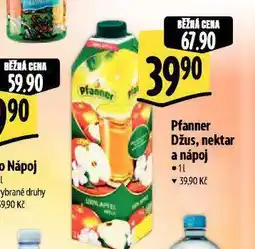 Albert Pfanner džus, nektar a nápoj nabídka